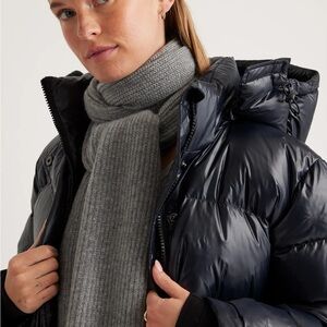 Quince Mongolian Cashmere Ribbed Scarf in Heather Gray (new with tags)